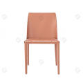 Orange saddle leather high density foam dining chairs
